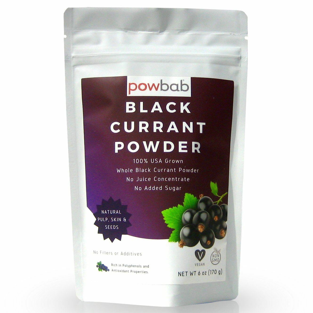powbab Black Currant Powder - 100% USA Grown Whole Powder (Ribes Nigrum) (6 oz) powbab Black Currant Powder - 100% USA Grown Whole Powder (Ribes Nigrum) (6 oz)