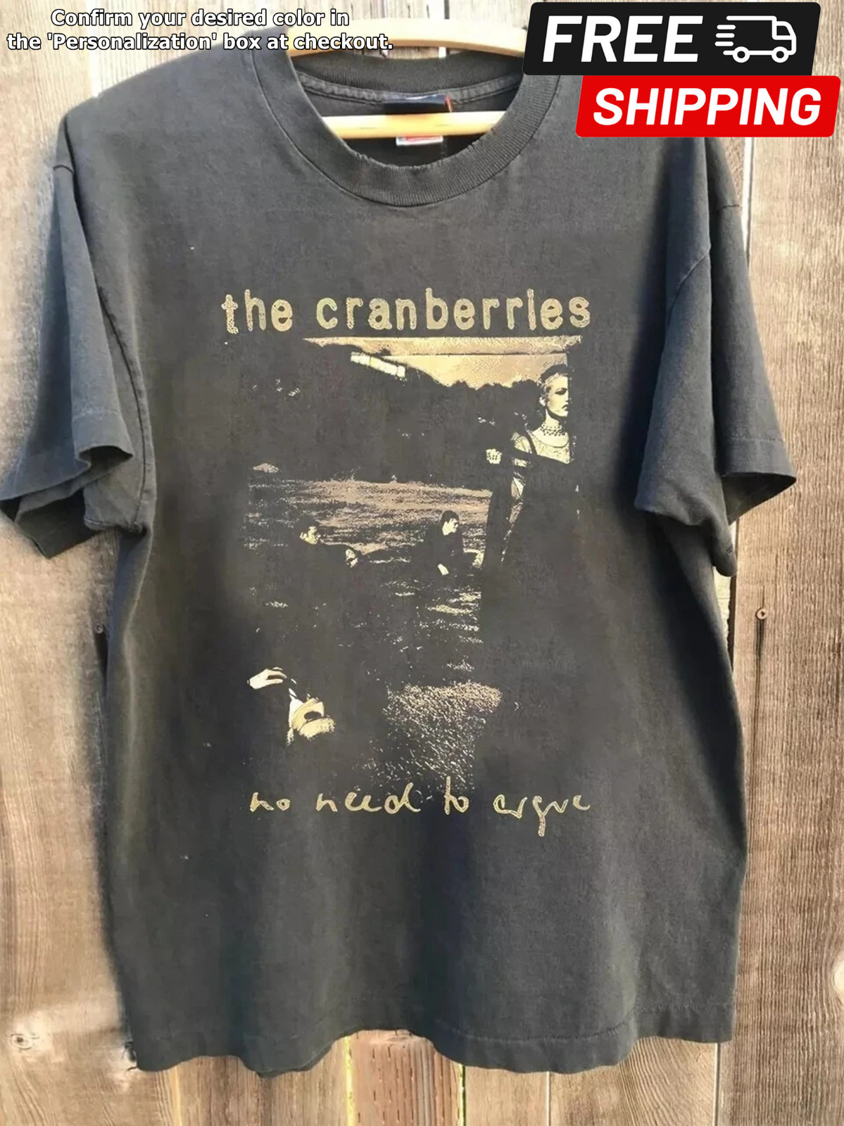 The Cranberries 1995 Vintage Alternative Rock Tour Charcoal Concert Tee