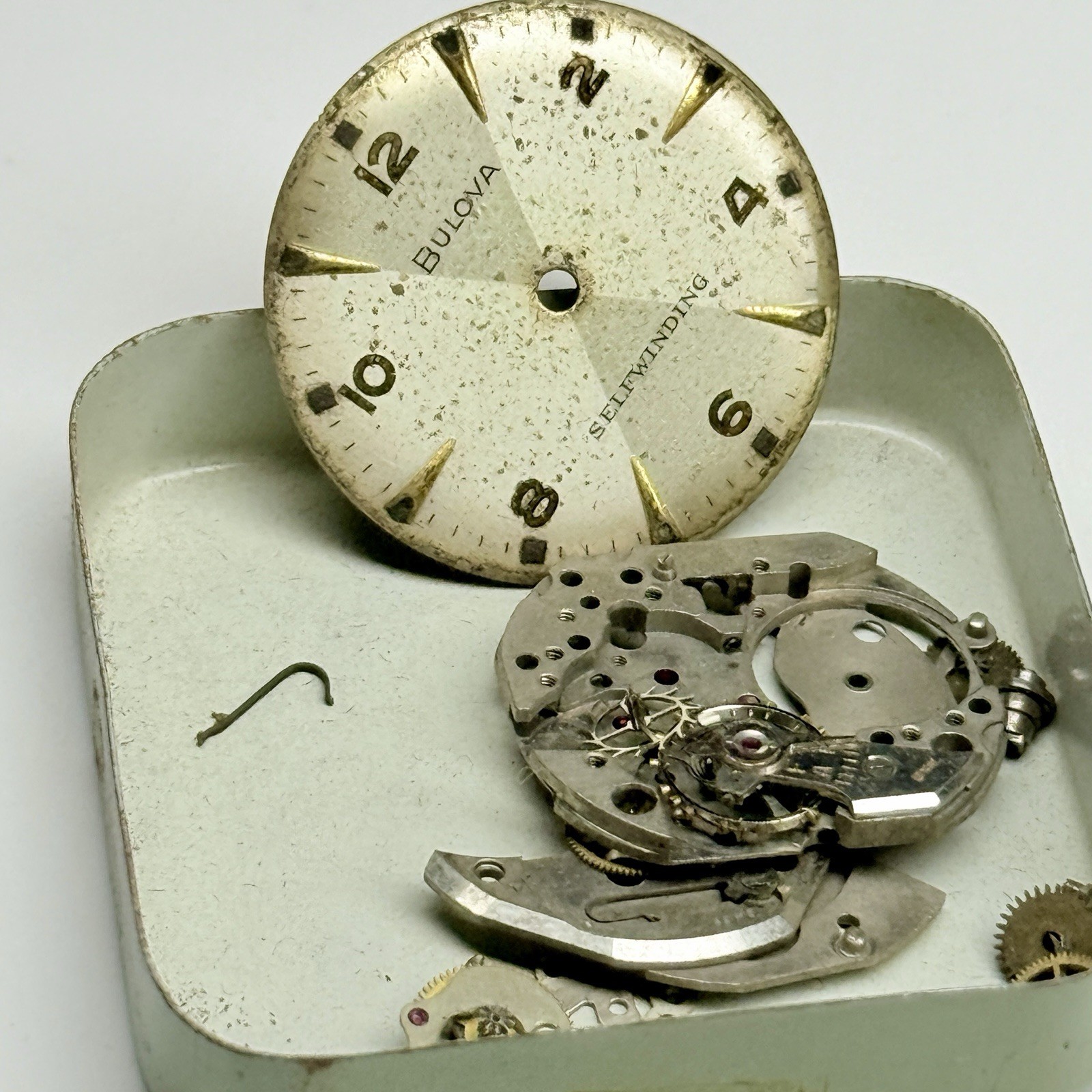 Vintage 1950s Bulova Self Wind Automatic Mens Watch Swiss Mechanical Parts Repai