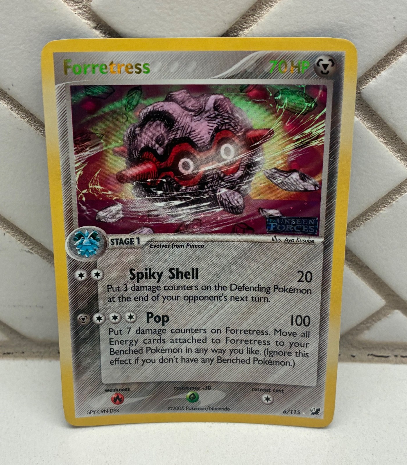 Pokemon TCG Forretress Reverse Holo Stamped EX Unseen Forces 2005 LP 6/115