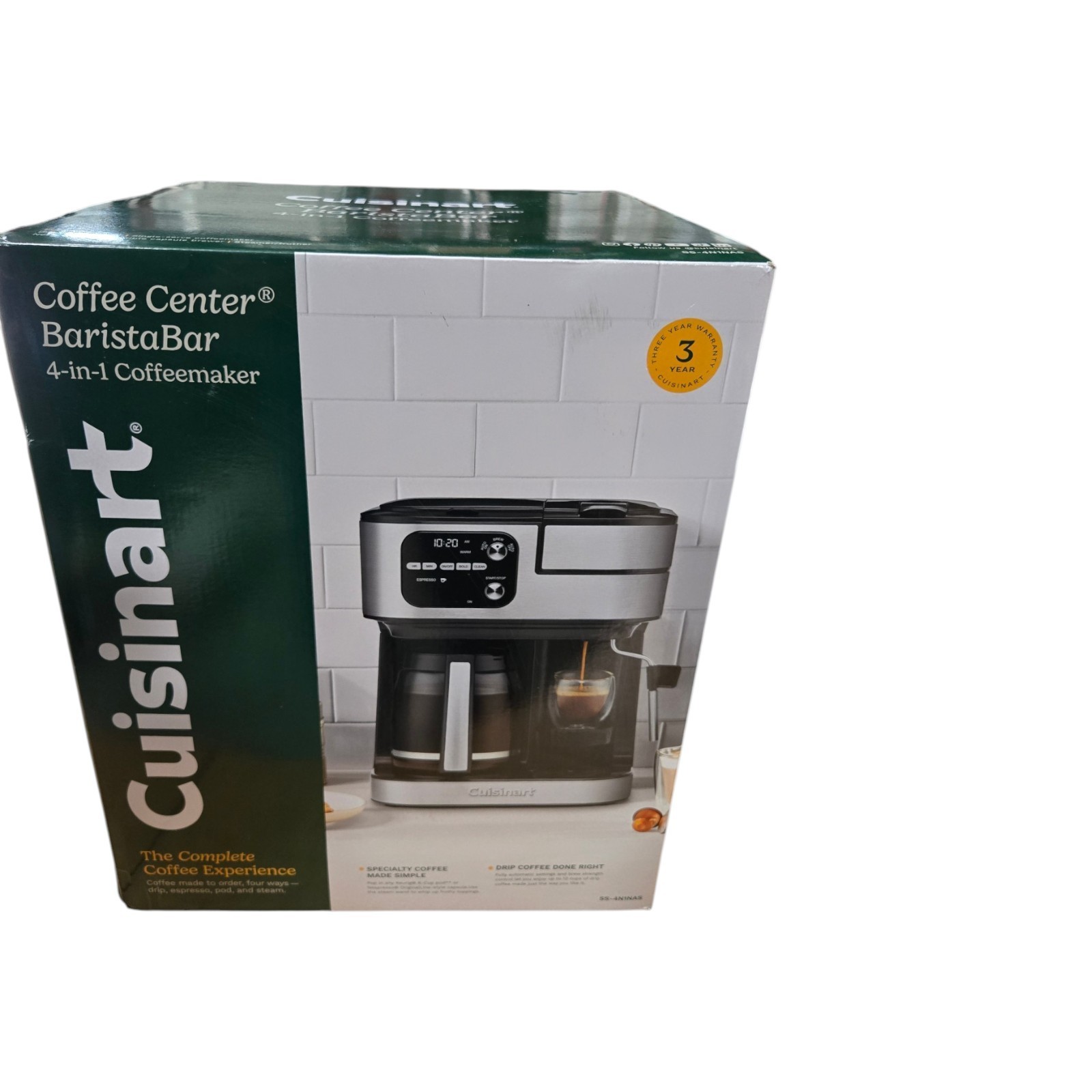 NEW Cuisinart Coffee Center Barista Bar 4-in-1 Coffeemaker SS-4N1NAS Black NEW Cuisinart Coffee Center Barista Bar 4-in-1 Coffeemaker SS-4N1NAS Black