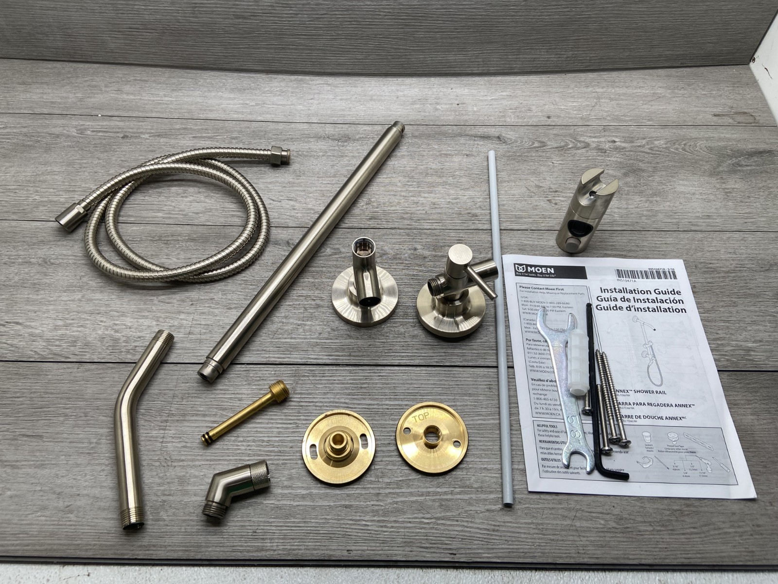 Moen TS3661NHBN Annex Shower Arm, Slide Bar & Handshower Hose-READ** Moen TS3661NHBN Annex Shower Arm, Slide Bar & Handshower Hose-READ**