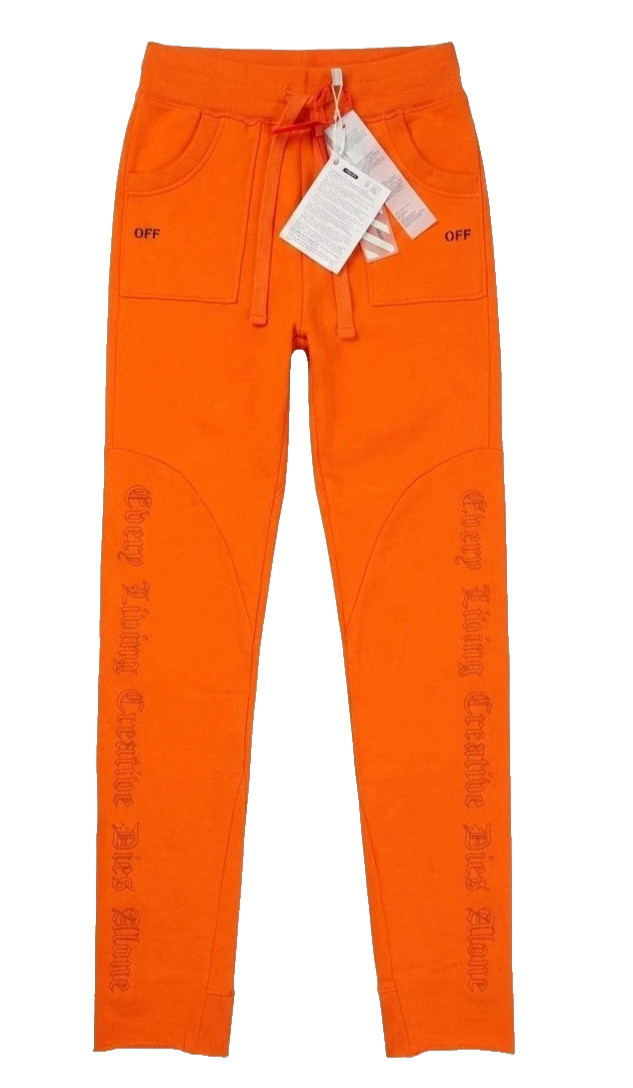 Auth Off-White X Vlone Virgil Abloh Orange Sweatpants Size M Limited Release NWT