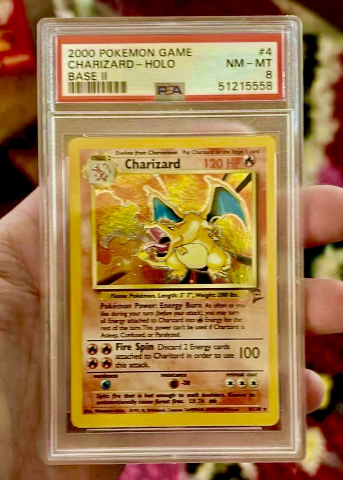 2000 POKEMON BASE SET 2 #4 CHARIZARD-HOLO PSA 8 2000 POKEMON BASE SET 2 #4 CHARIZARD-HOLO PSA 8