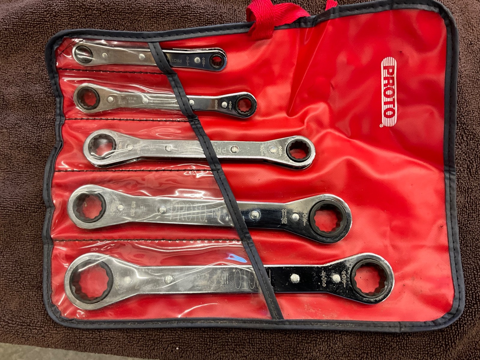 5pc SET PROTO USA 1191-1195 RATCHETING WRENCH SET (7/8\ 5pc SET PROTO USA 1191-1195 RATCHETING WRENCH SET (7/8\