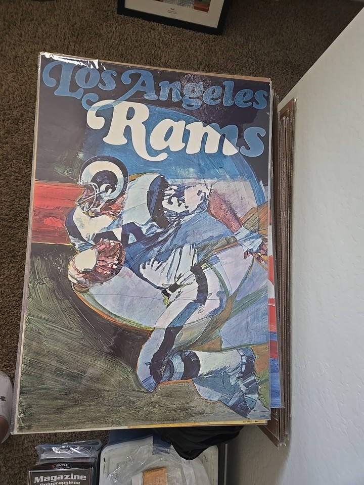 LOS ANGELES RAMS original 1972 Bartell NFL poster 24x36 FOOTBALL Still in Sleeve