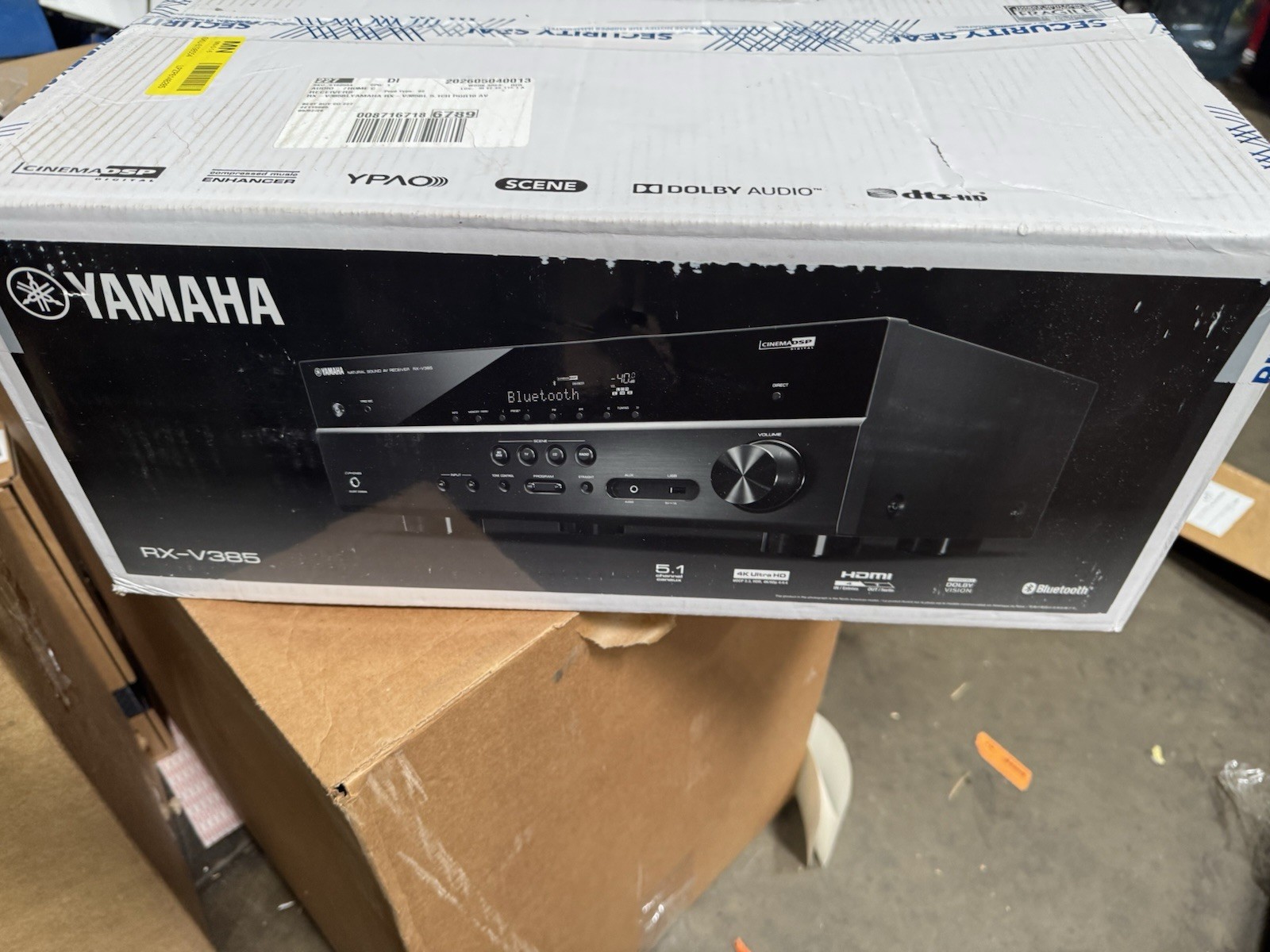 Yamaha RX-V385BL 5.1Ch AV Receiver YPAO Automatic Room Calibration-NEW SEAL OPEN