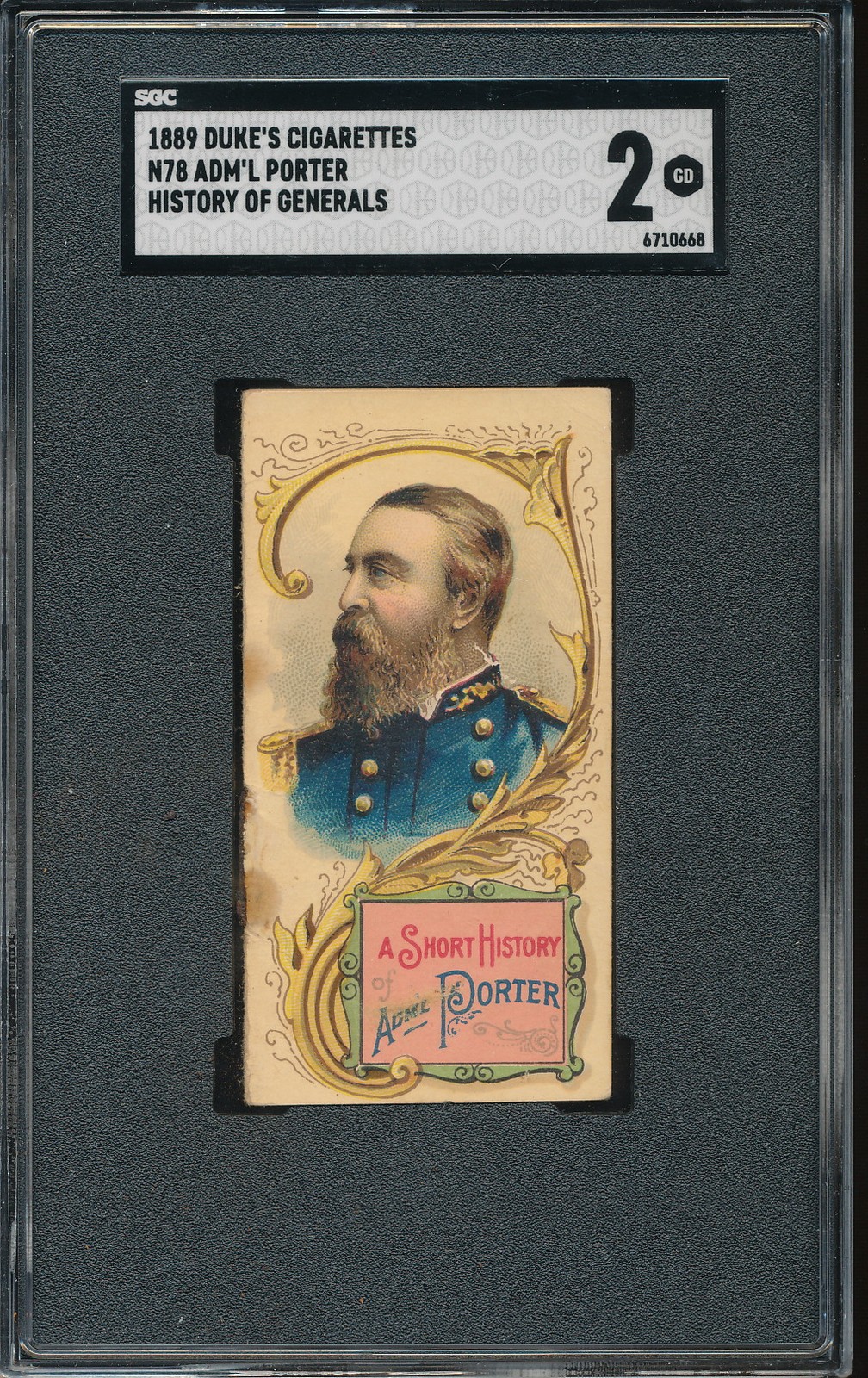 1889 N78 Duke\'s Cigarettes History of Generals Admiral David Porter SGC 2 1889 N78 Duke\'s Cigarettes History of Generals Admiral David Porter SGC 2