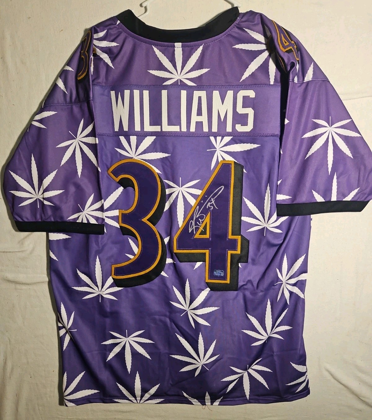 Ricky Williams Signed Custom Marijuana Leaf Jersey Radtke Authorized Purple Ricky Williams Signed Custom Marijuana Leaf Jersey Radtke Authorized Purple