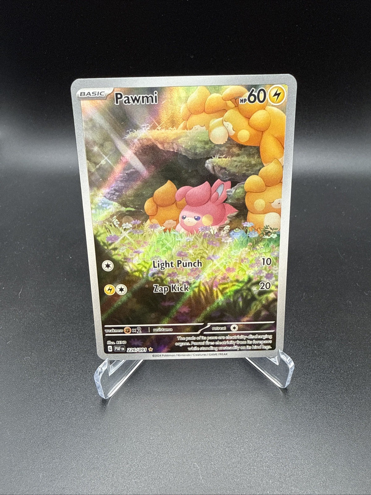 Pokemon TCG Pawmi Illustration Rare Card 226/091 SV Paldean Fates