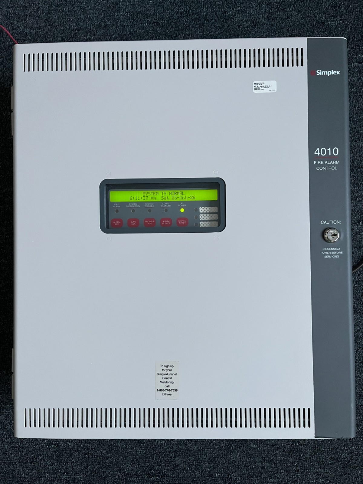 Simplex 4010 Addressable Fire Alarm Control Panel USED DEFAULTED TESTED