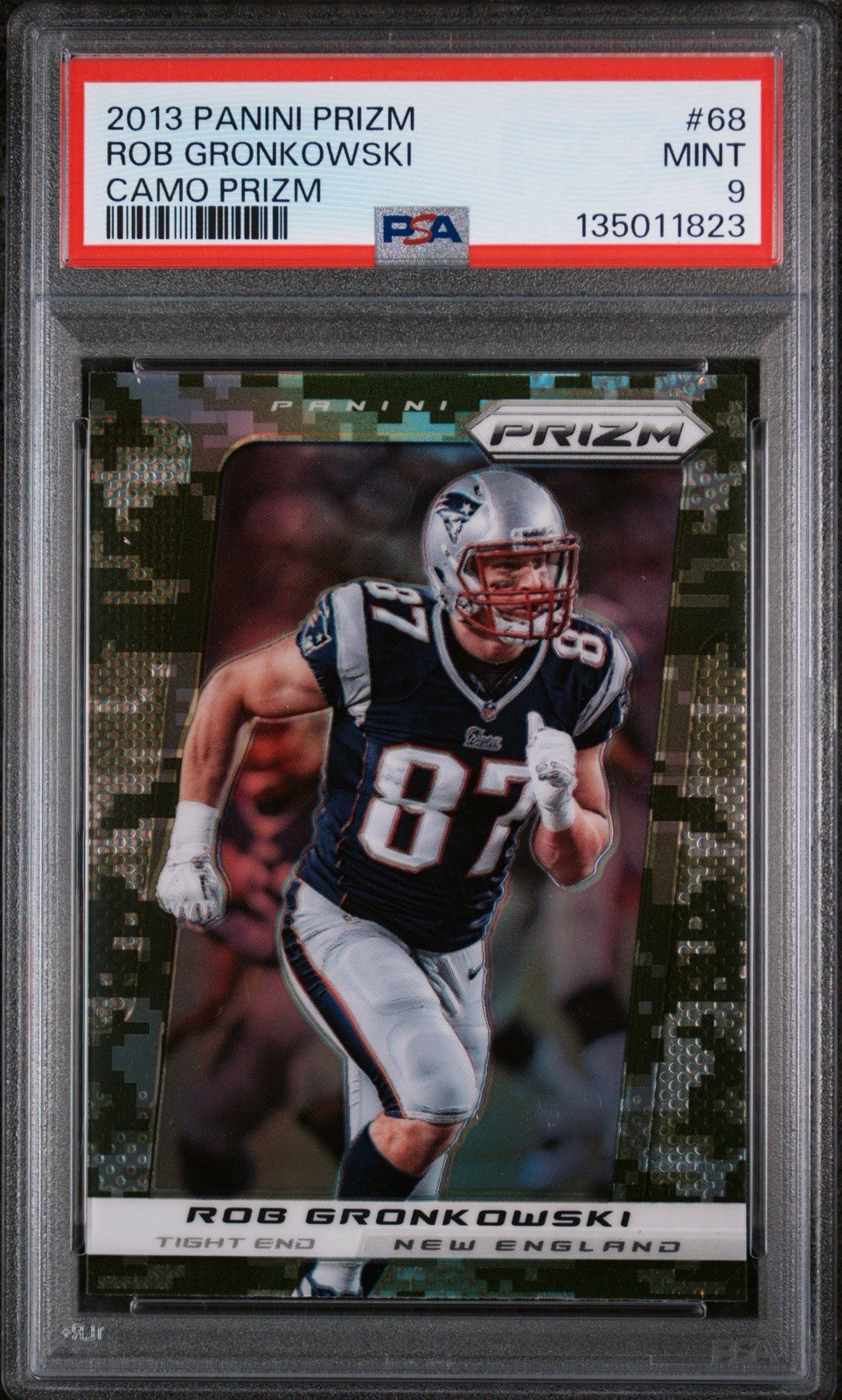 2013 Panini Prizm Rob Gronkowski Camo Prizm PSA 9 #68 Patriots 🏈 2013 Panini Prizm Rob Gronkowski Camo Prizm PSA 9 #68 Patriots 🏈