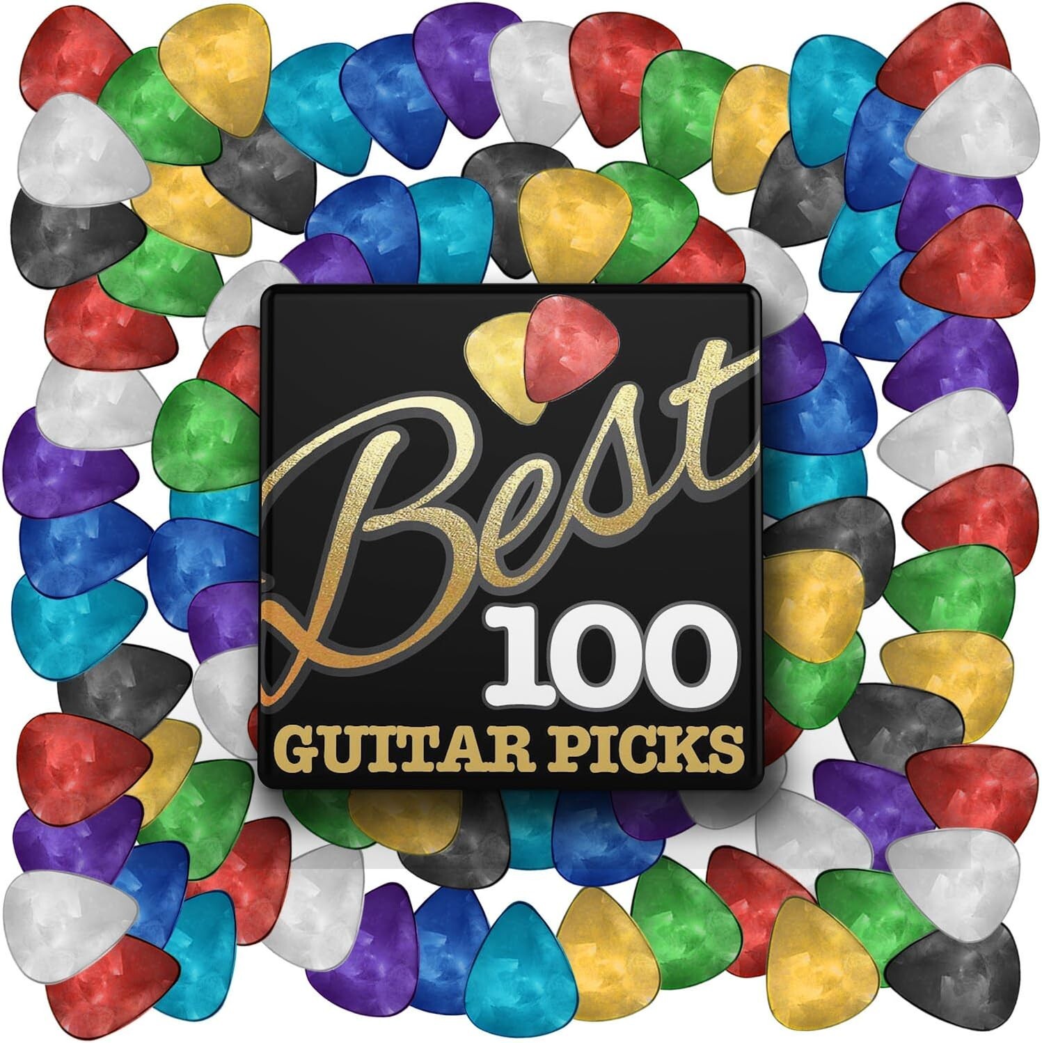 Guitar Picks Best HUGE 100 VALUE PACK Assorted Designs 3 sizes 0.46/ 0.71/ 0.96 Guitar Picks Best HUGE 100 VALUE PACK Assorted Designs 3 sizes 0.46/ 0.71/ 0.96