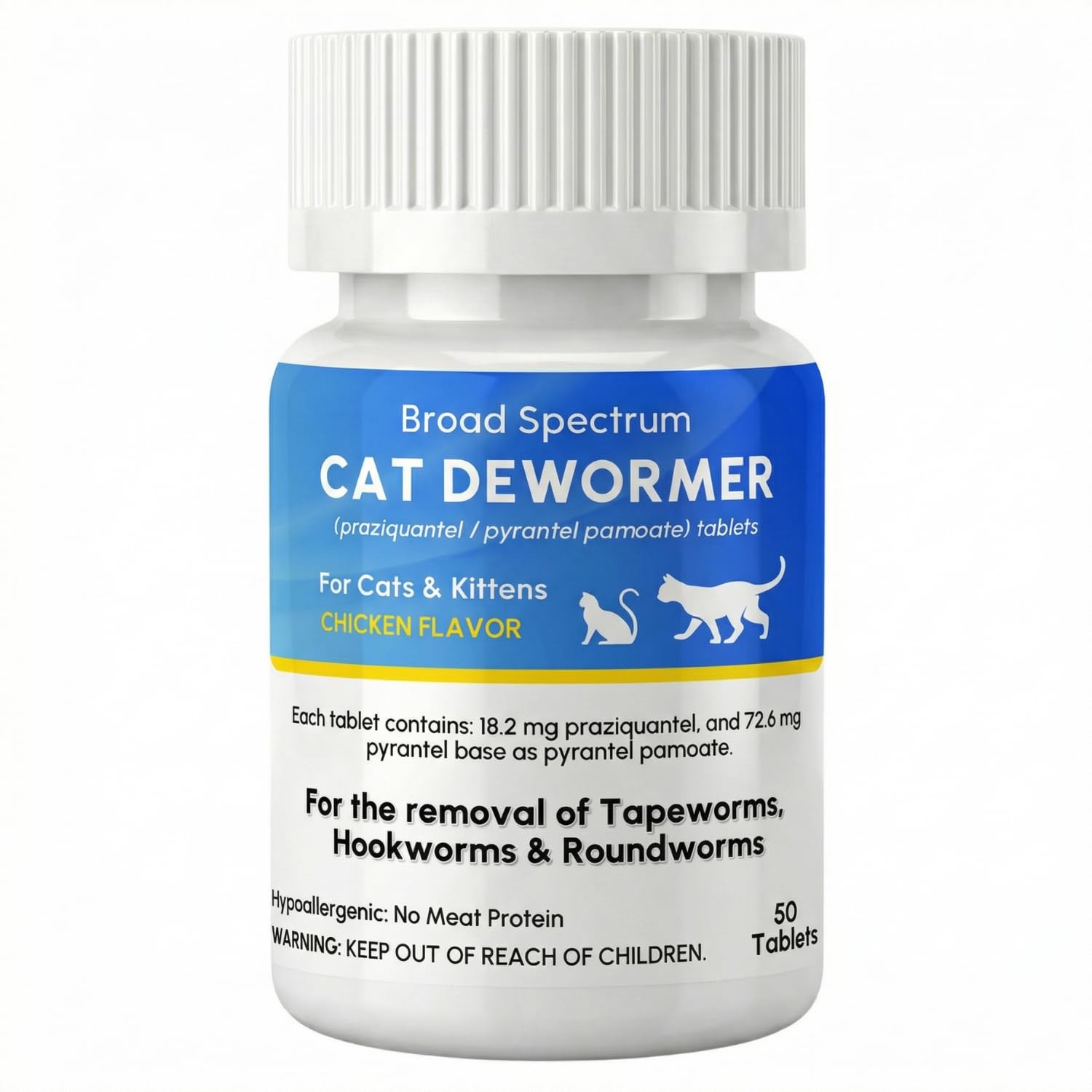 Dewormer for Cat and Kittens, Broad Spectrum Praziquantel & Pyrantel Pamoate ...