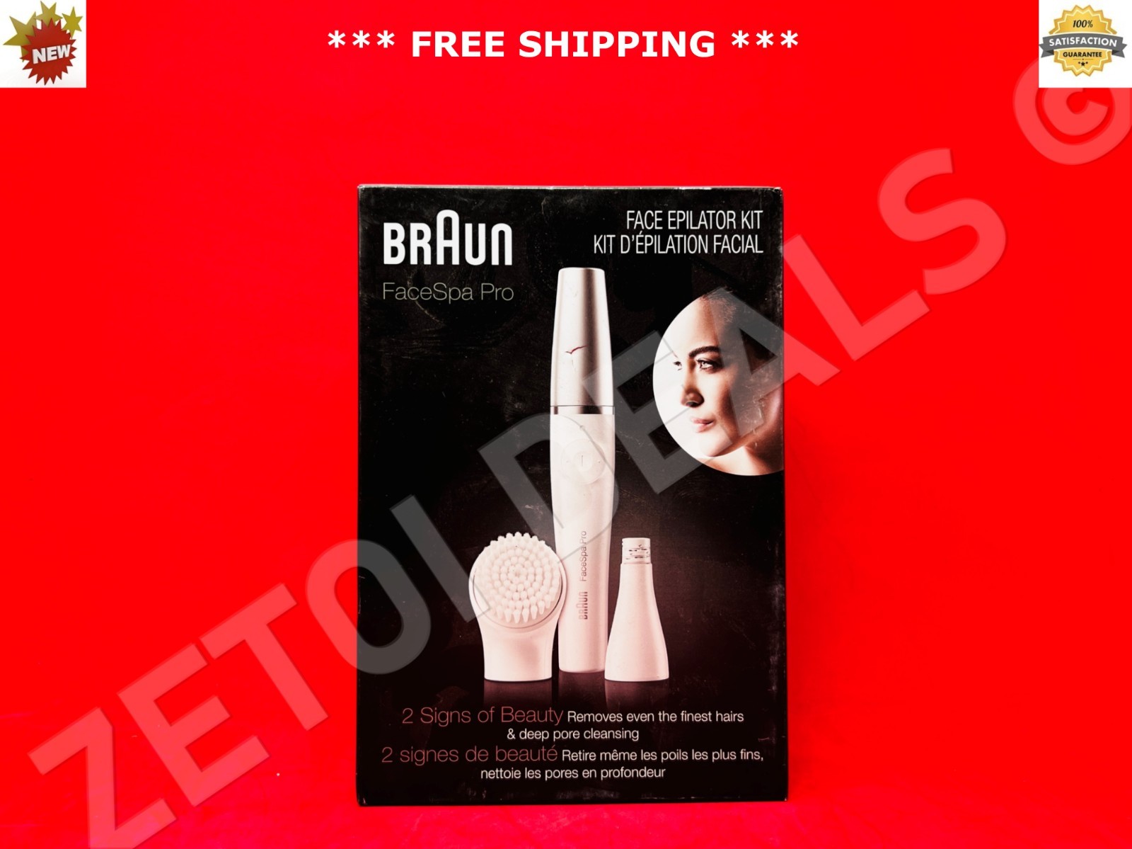 **BRAND NEW**Braun FaceSpa Pro Facial Epilator Cleansing & Skin Toning Device