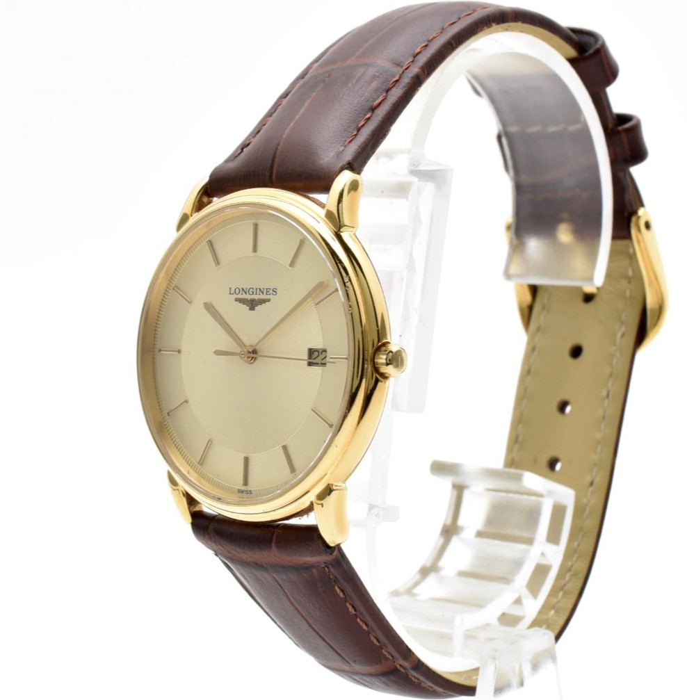 [N MINT] Longines Grande Classique L4.677.2 Gold Date 34mm Qz Men\'s Watch JAPAN