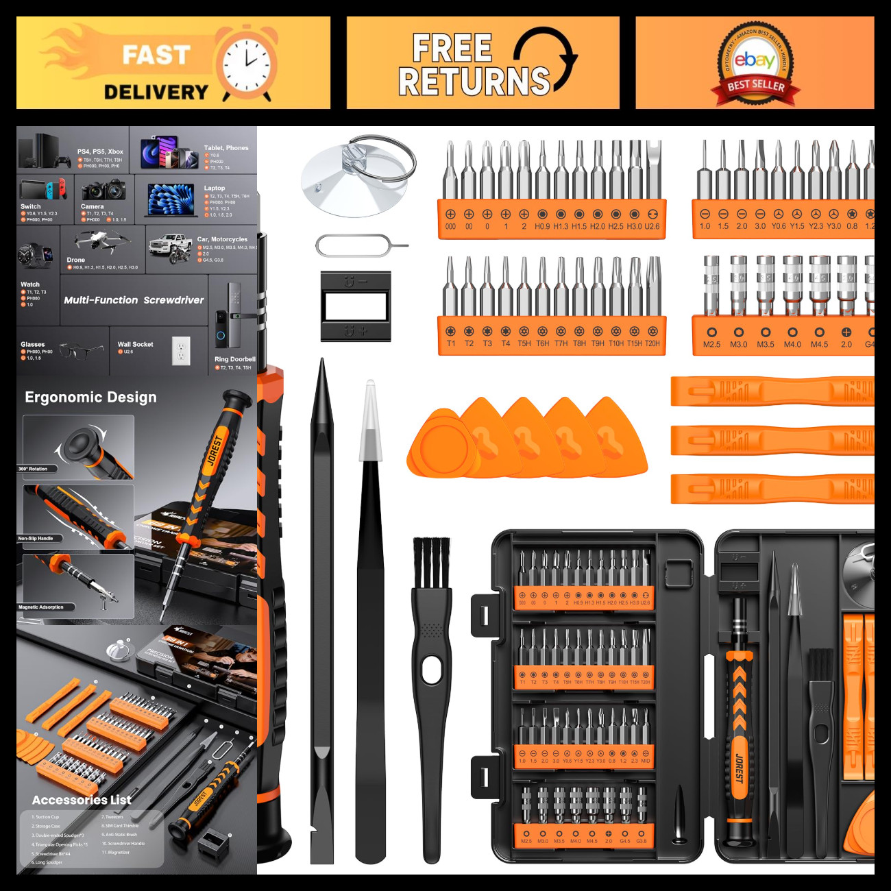 59Pcs Precision Screwdriver Set, Mini Tool Kit with Torx T5 T6, Small Repair Too 59Pcs Precision Screwdriver Set, Mini Tool Kit with Torx T5 T6, Small Repair Too