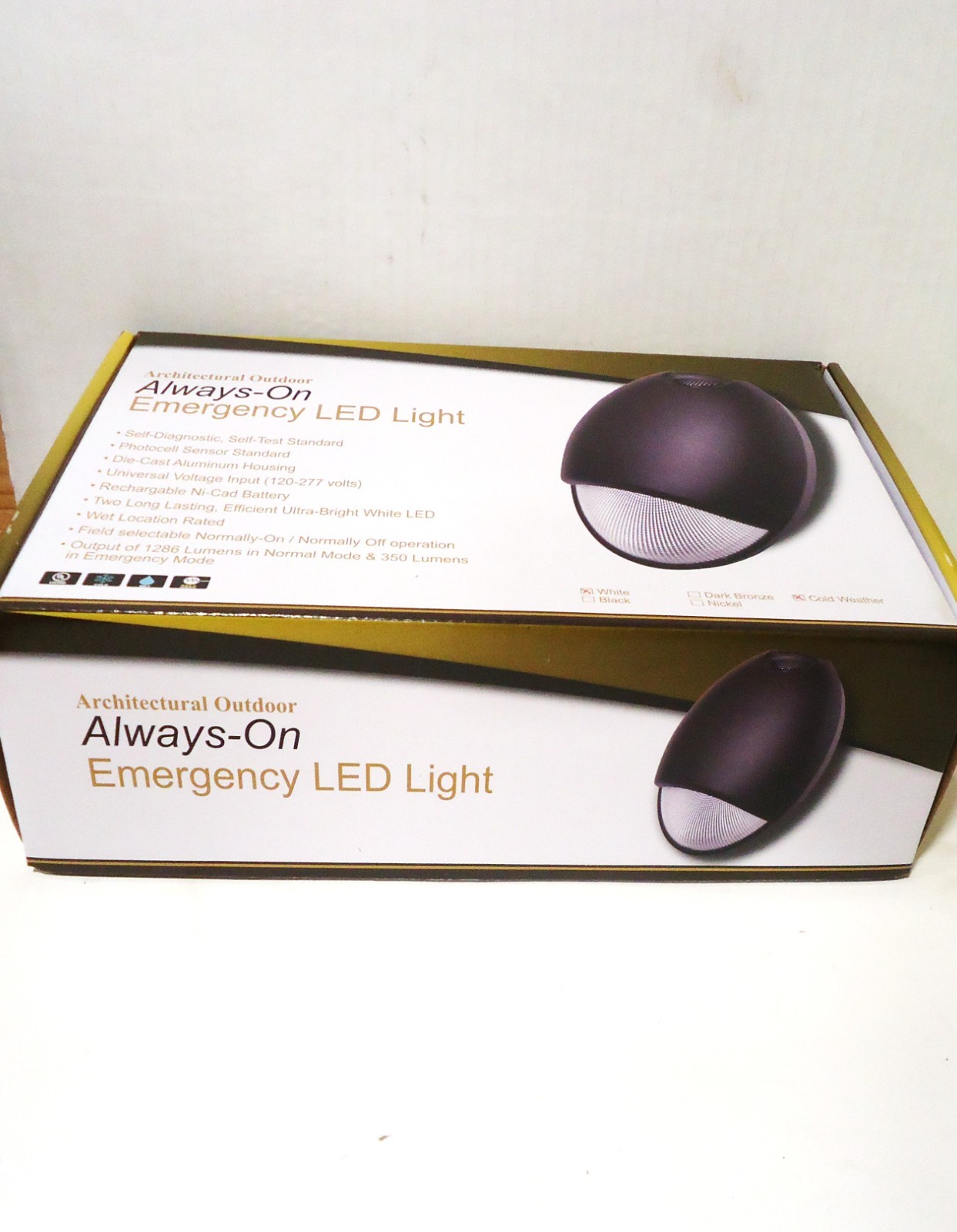 Lot 6 Always-On LED Emergency Outdoor Light White Rechargeable Cold Rated - NIB Lot 6 Always-On LED Emergency Outdoor Light White Rechargeable Cold Rated - NIB