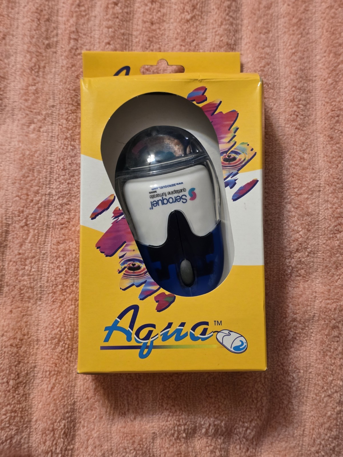 Vintage Seroquel Aqua Computer Mouse PS2 Pharmaceutical Advertising Pharmacy Ad