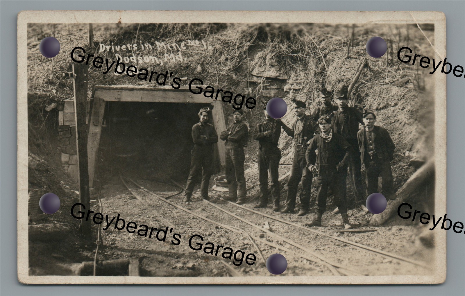 RPPC Coal Mining Drivers Mine #1 DODSON MD Garrett County Real Photo Postcard