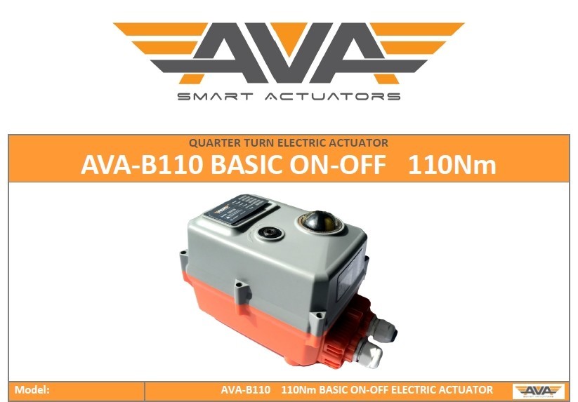 AVA Electric Actuator 24V AC/DC 110 NM ON/OFF FAIL-SAFE with 17 mm sq drive