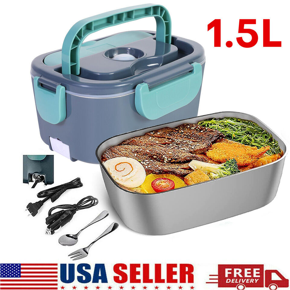 1.5L Electric Heating Lunch Box Portable for Car Office Food Warmer Container US 1.5L Electric Heating Lunch Box Portable for Car Office Food Warmer Container US