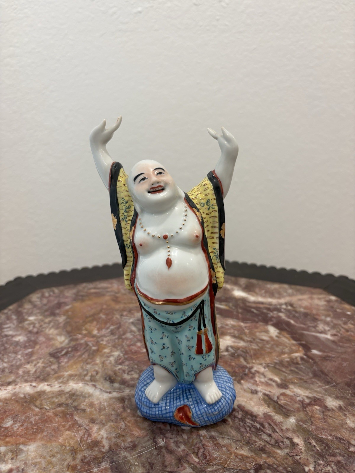 Chinese Republic Period Cao Xie Xing Porcelain Raised Hands Buddha 民國曹協興造舉手彌勒佛 Chinese Republic Period Cao Xie Xing Porcelain Raised Hands Buddha 民國曹協興造舉手彌勒佛