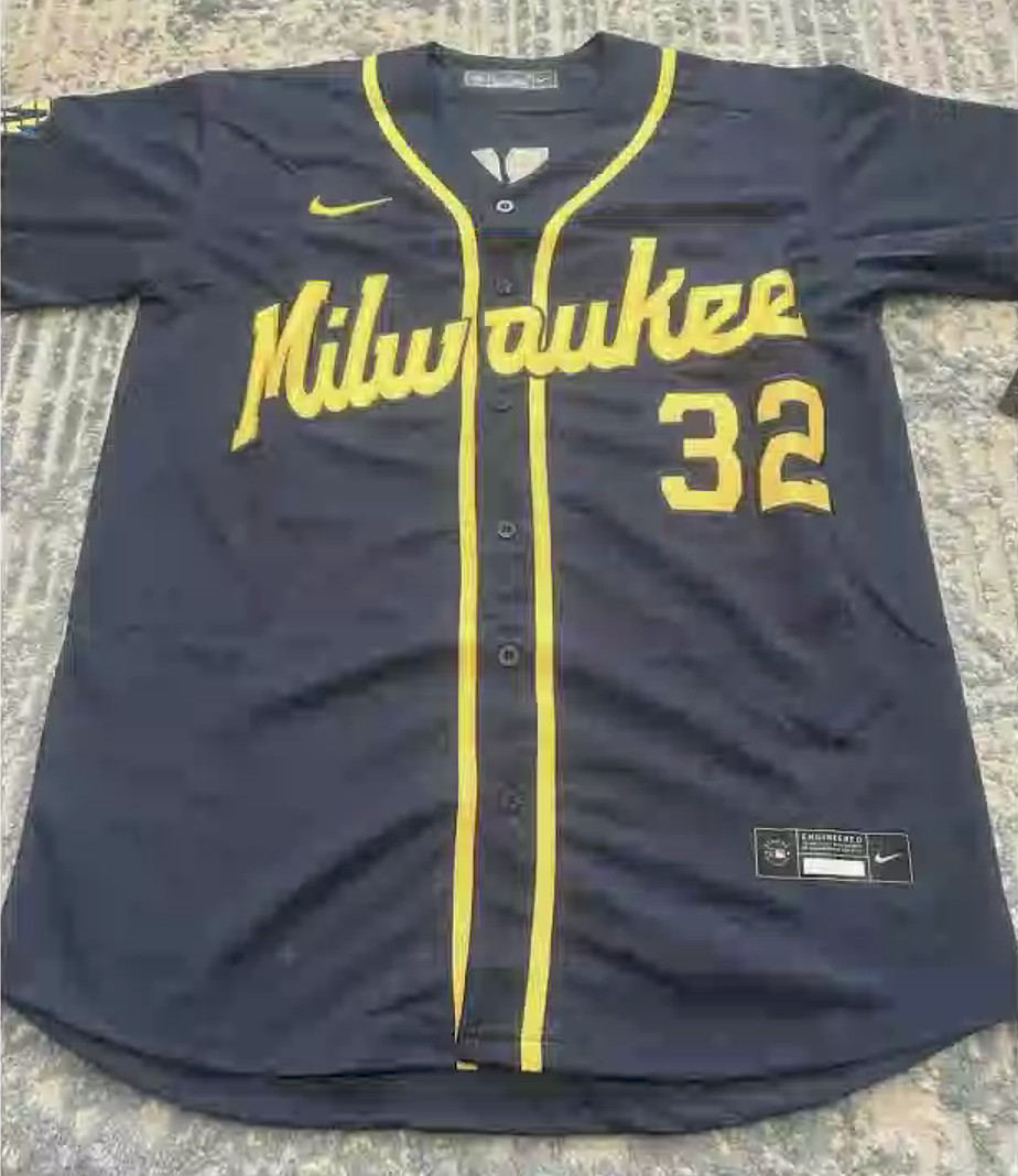 Milwaukee Brewers #32 Jacob Misiorowski Blue Cool Base Men's Stitched Jersey Milwaukee Brewers #32 Jacob Misiorowski Blue Cool Base Men's Stitched Jersey
