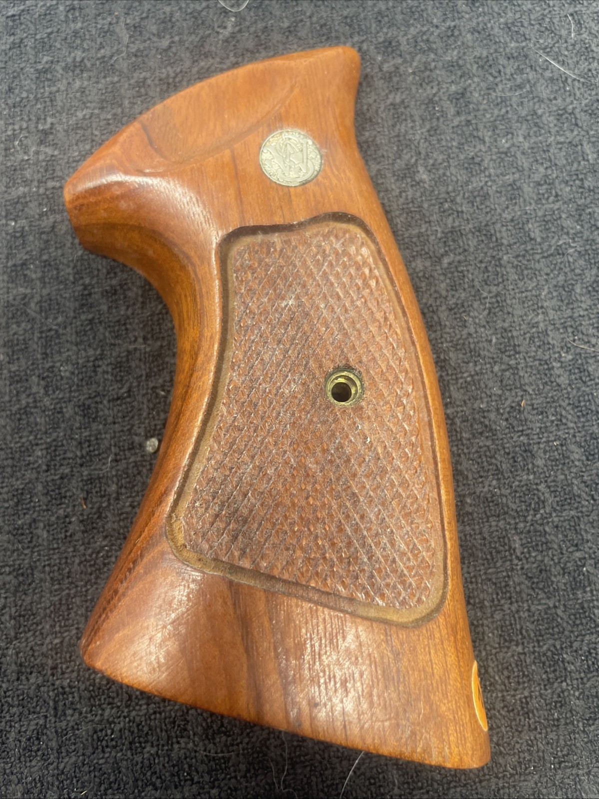 Vintage Smith & Wesson S&W N Frame Square Butt Target Wood Grips “ Football”