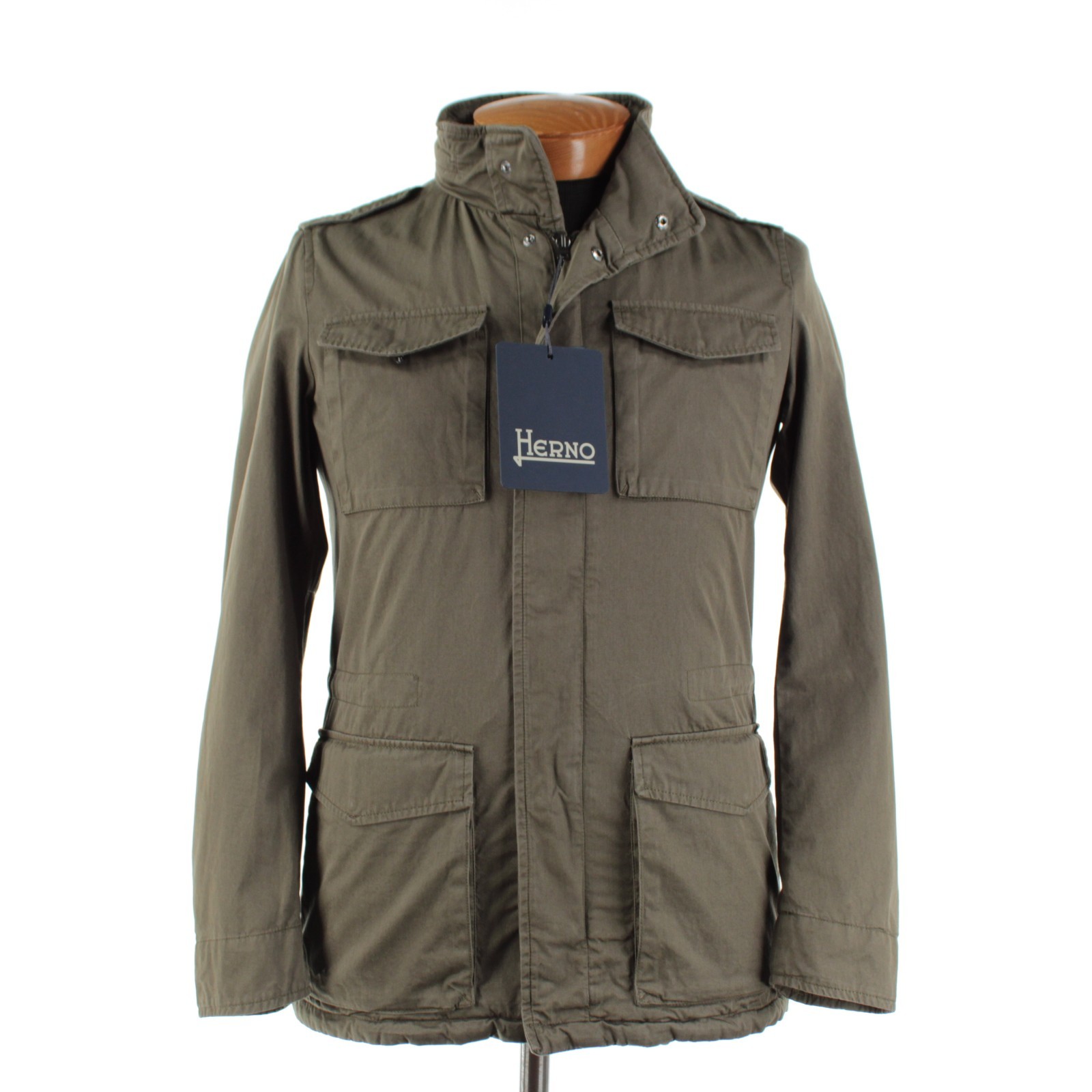 Herno NWD Cotton Hooded Field Jacket Size 46 (~ Small US) In Solid Green Herno NWD Cotton Hooded Field Jacket Size 46 (~ Small US) In Solid Green