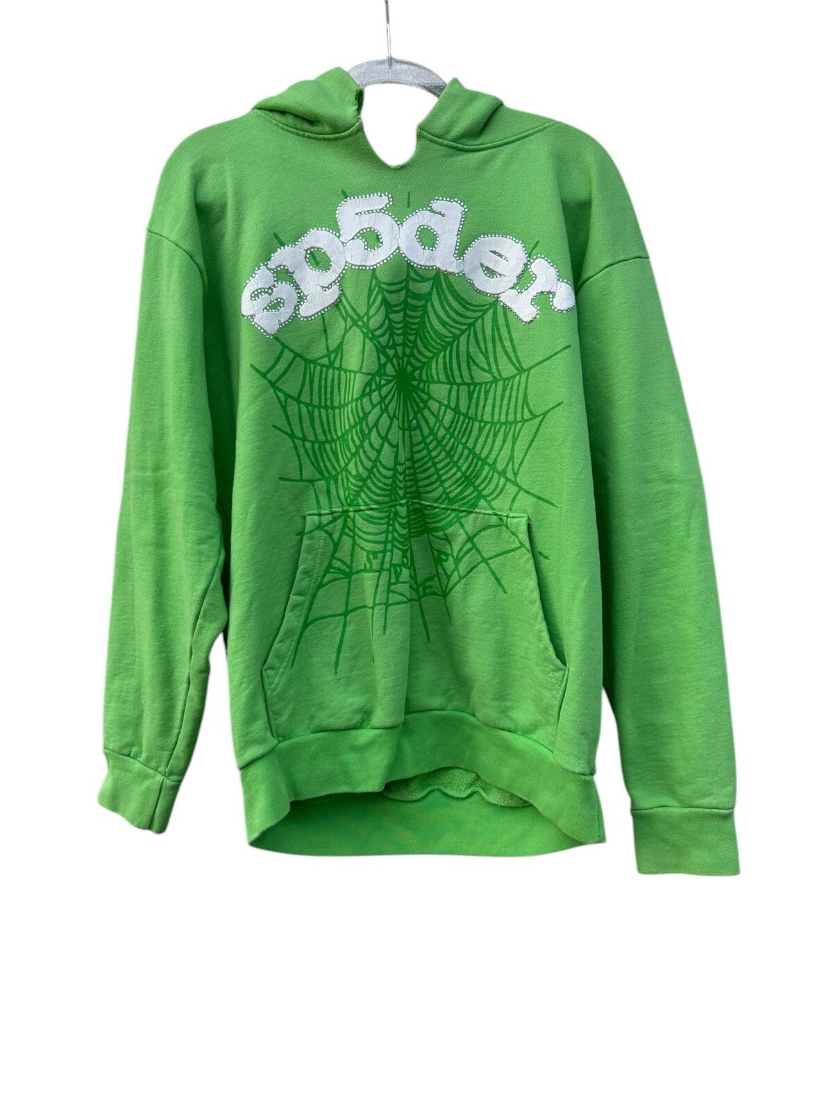 Sp5der Worldwide Web Hoodie Slime AUTHENTIC Green Sweatshirt Size XL FLAW Sp5der Worldwide Web Hoodie Slime AUTHENTIC Green Sweatshirt Size XL FLAW
