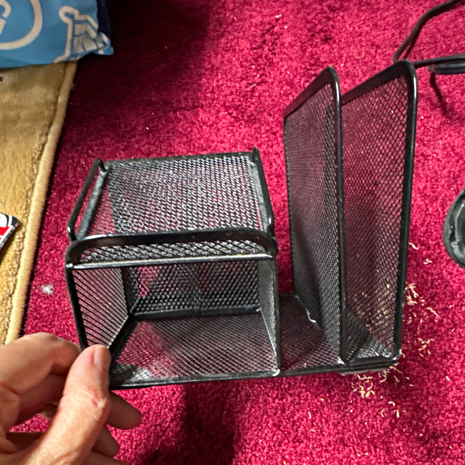 Black Metal Mesh Desktop Organizer with Multiple Compartments Black Metal Mesh Desktop Organizer with Multiple Compartments