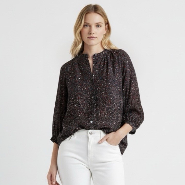 Madewell Womens XL Stars Top Blouse Long Sleeve Button Down Madewell Womens XL Stars Top Blouse Long Sleeve Button Down