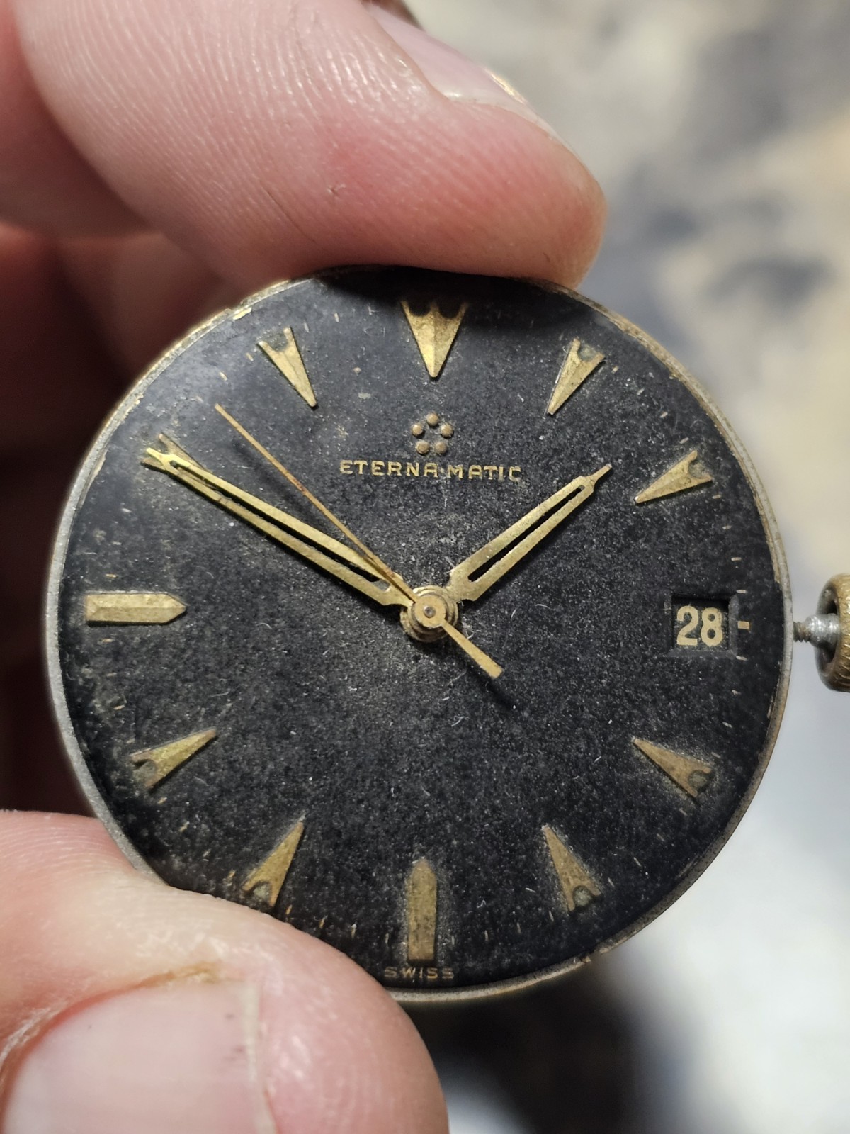 RARE VINTAGE ETERNA MATIC MOVEMENT CAL 1246 UC + DIAL FOR PARTS GENUINE 100% RARE VINTAGE ETERNA MATIC MOVEMENT CAL 1246 UC + DIAL FOR PARTS GENUINE 100%