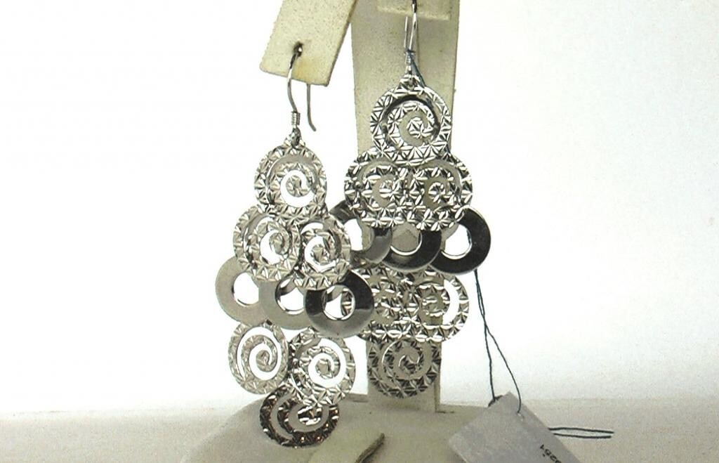 Elegant 925 Sterling Silver Womens Earrings Circle rings Round Design 7.50 g