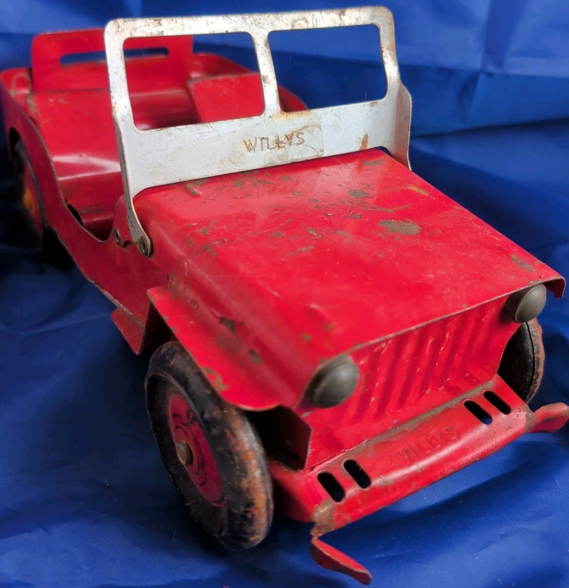Vintage 1940s Marx Willys Jeep: Metal Toy Military Vehicle Great Condition