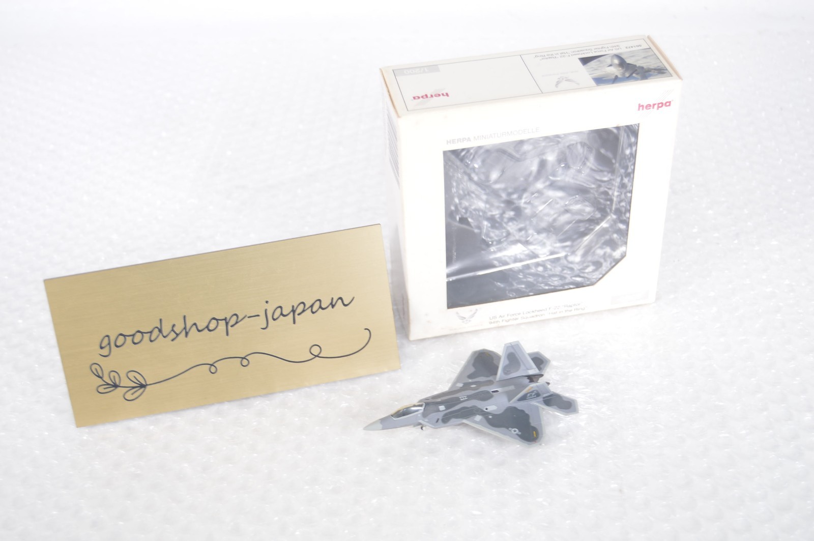 Herpa 1/200 Scale Diecast Lockheed F-22 Raptor USAF Langley AFB Excellent W/ Box