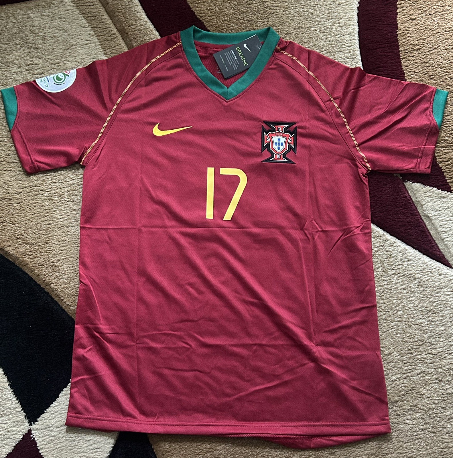Portugal 2006 World Cup Home Jersey C. Ronaldo #17 Brand New Size L Portugal 2006 World Cup Home Jersey C. Ronaldo #17 Brand New Size L