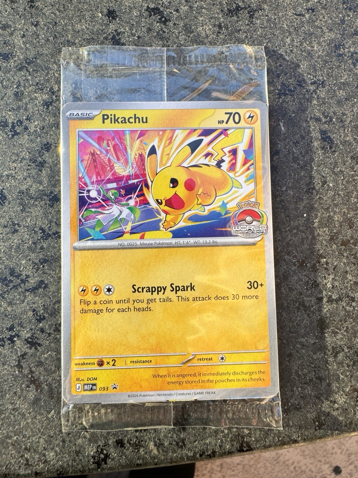 Pikachu HP 70 World Championship 2026 Promo Card Sealed Limited Pikachu HP 70 World Championship 2026 Promo Card Sealed Limited
