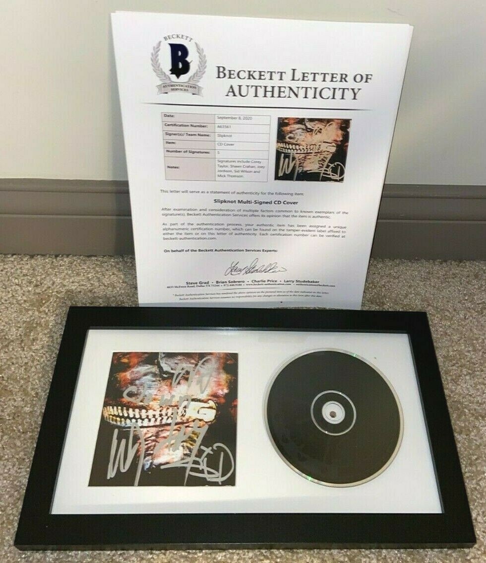 SLIPKNOT SIGNED FRAMED CD COVER VOL. 3 COREY TAYLOR JOEY JORDISON MICK CLOWN BAS SLIPKNOT SIGNED FRAMED CD COVER VOL. 3 COREY TAYLOR JOEY JORDISON MICK CLOWN BAS