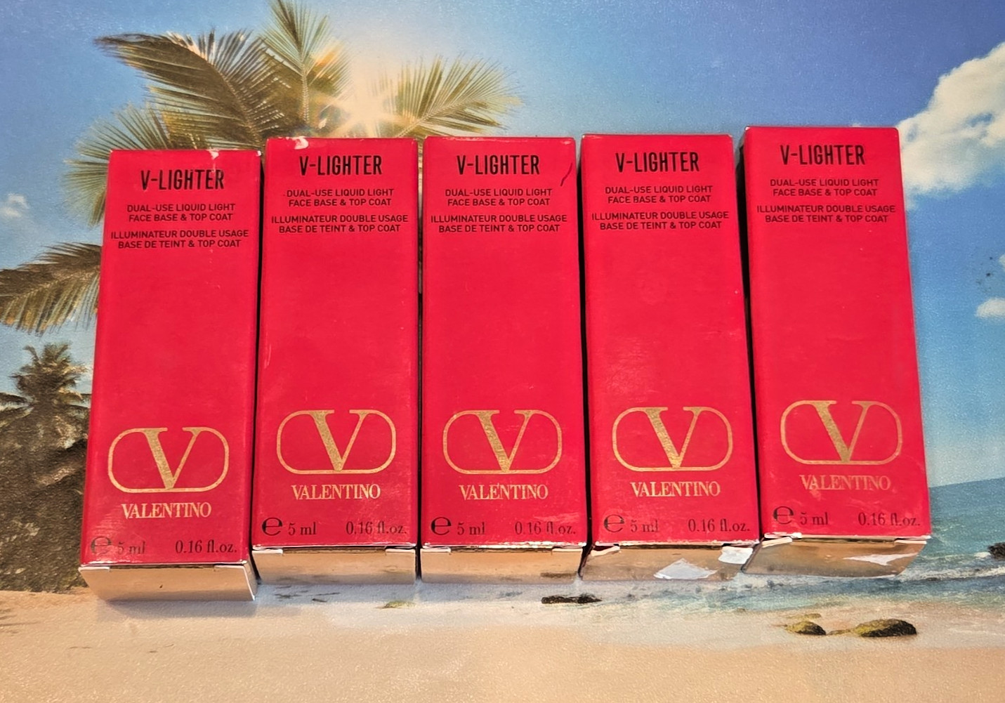 5 Pack Lot of Valentino V-Lighter Face Base & Top Coat Liquid Rosa 0.16 fl oz 5 Pack Lot of Valentino V-Lighter Face Base & Top Coat Liquid Rosa 0.16 fl oz