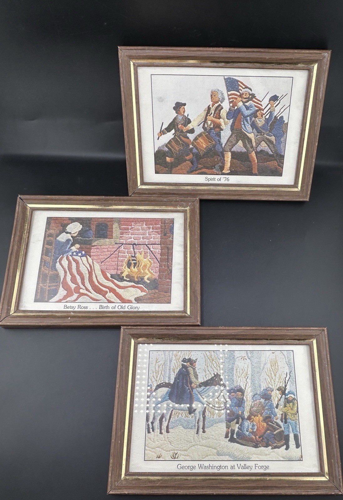 3 Patriotic Mini Framed Prints Betsy Ross, Spirit Of ‘76, Valley Forge 3 Patriotic Mini Framed Prints Betsy Ross, Spirit Of ‘76, Valley Forge