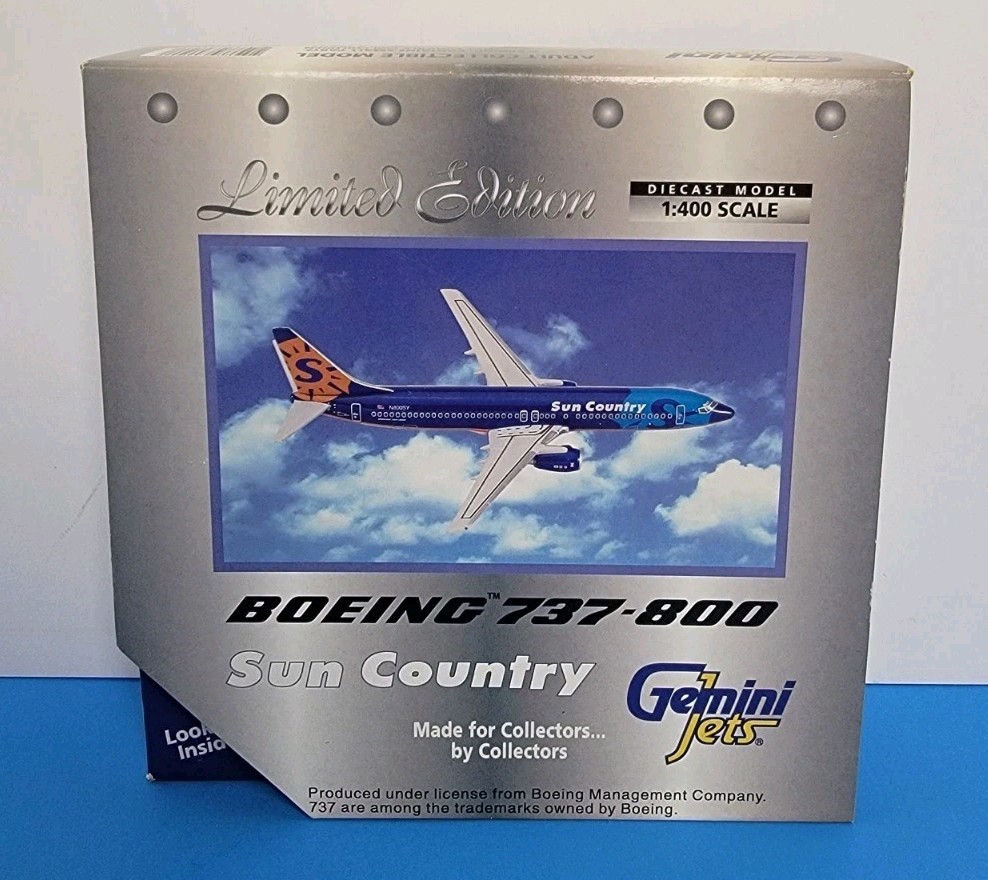 Sun Country Airlines Boeing 737-800 1:400 Gemini Jets N800SY - GJSCX190 Sun Country Airlines Boeing 737-800 1:400 Gemini Jets N800SY - GJSCX190
