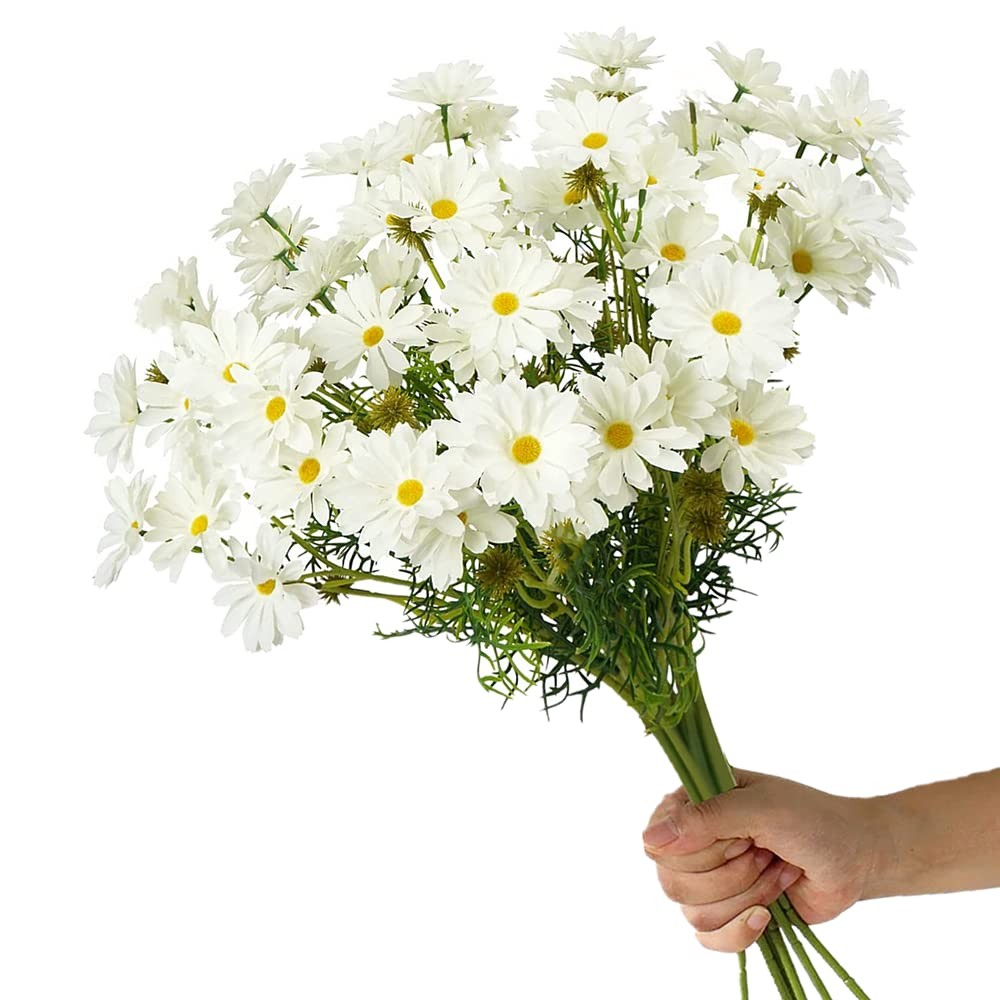 15 Bundles Artificial Flowers White Daisy UV