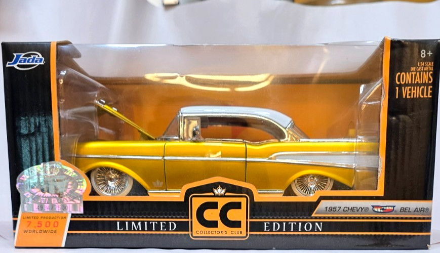 JADA COLLECTOR'S CLUB LIMITED 1957 CHEVY BEL AIR COUPE, 1/24th Scale Gold JADA COLLECTOR'S CLUB LIMITED 1957 CHEVY BEL AIR COUPE, 1/24th Scale Gold