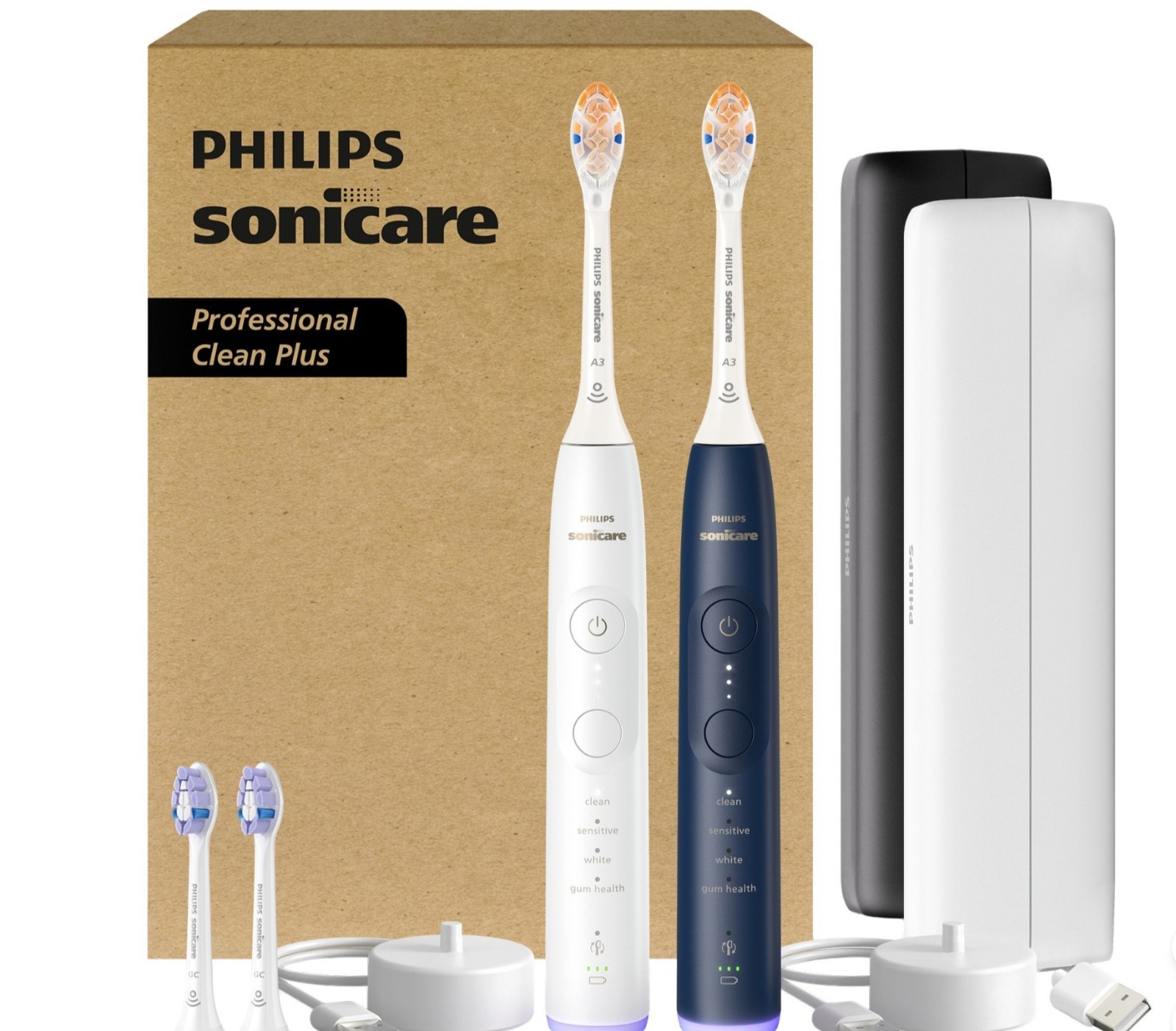 Philips Sonicare Professional Clean Plus 2-Pack Electric Toothbrush Pressure Philips Sonicare Professional Clean Plus 2-Pack Electric Toothbrush Pressure
