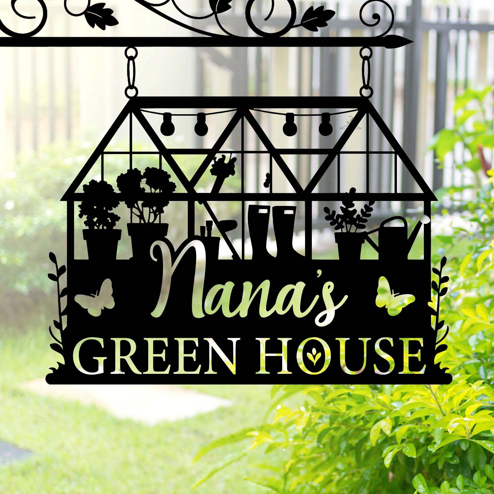 Custom Greenhouse Sign, Personalized Garden Shed Metal Plaque, Mom Gift