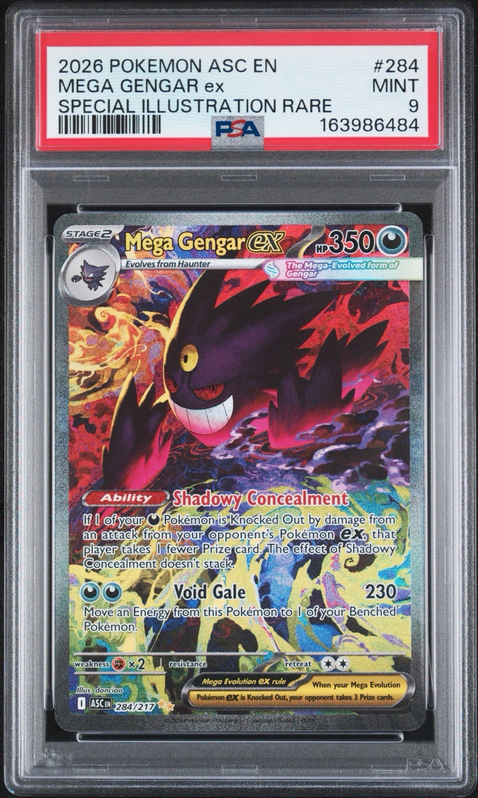 Mega Gengar ex SIR - Pokémon Ascended Heroes - 284/217 - PSA 9 MINT Mega Gengar ex SIR - Pokémon Ascended Heroes - 284/217 - PSA 9 MINT
