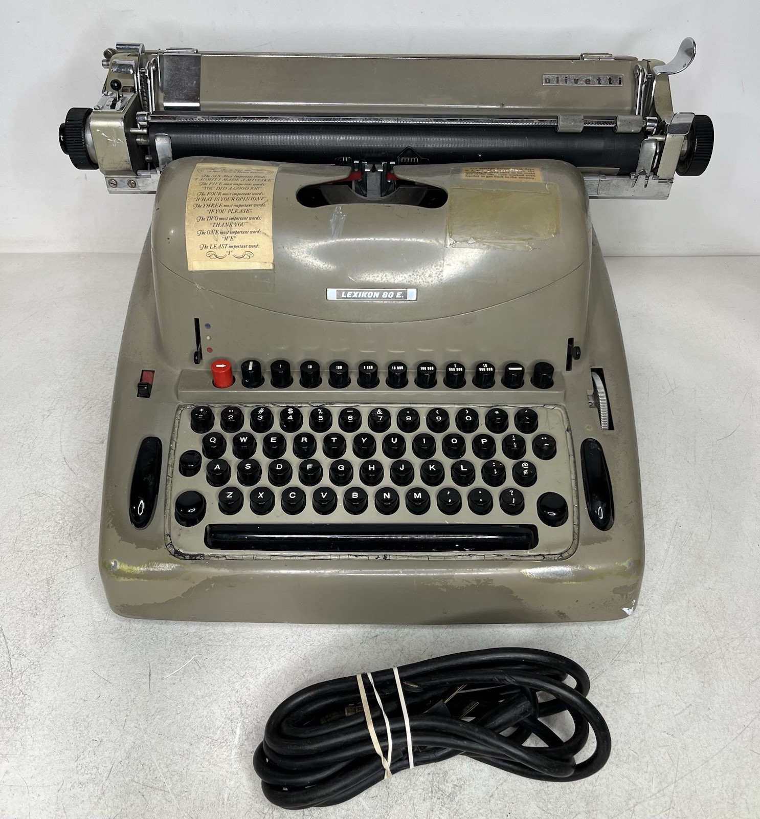 OLIVETTI LEXICON 80E 1955 MARCELLO NIZZOLI'S TYPEWRITER FOR PARTS