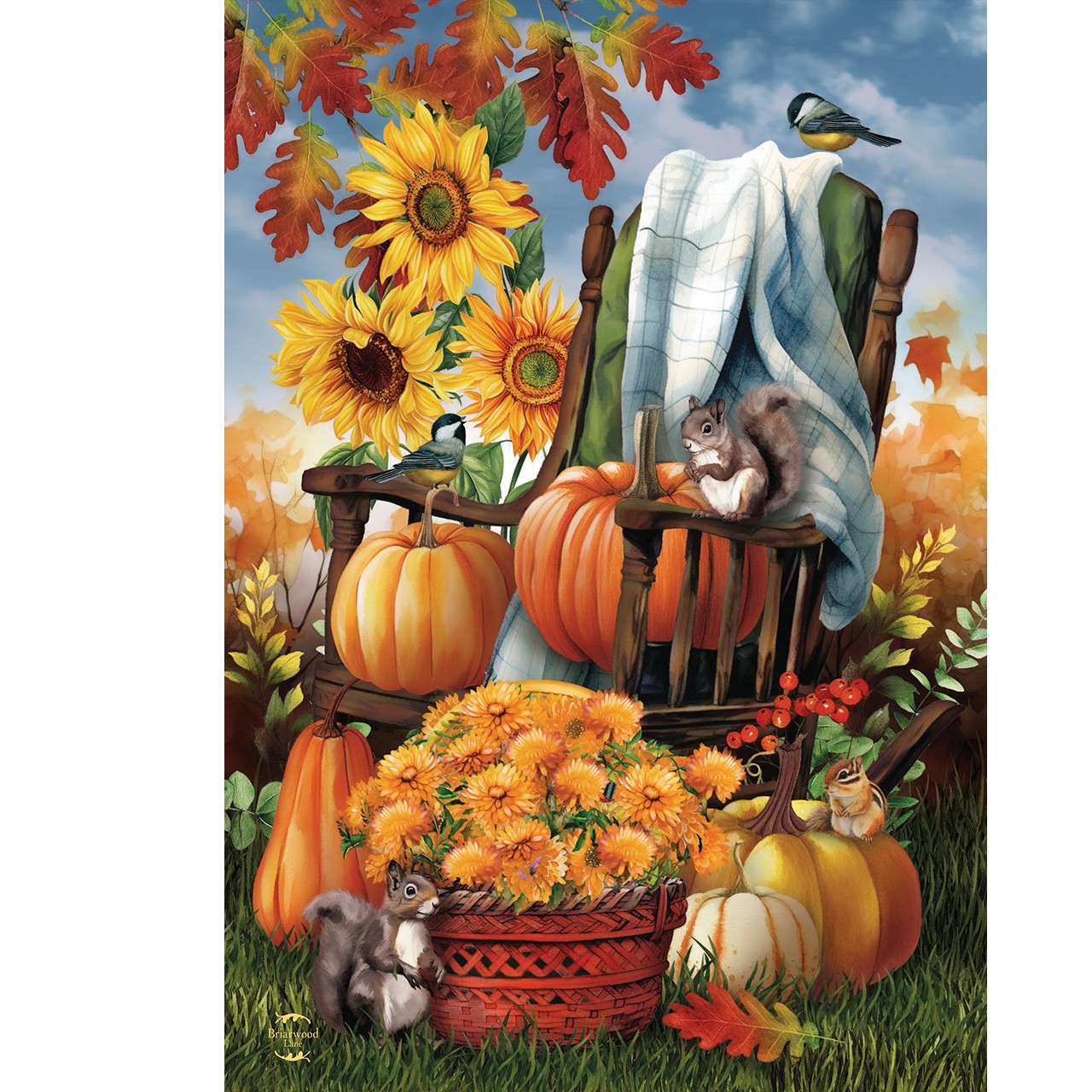Briarwood Lane Fall Chair House Flag 28x40
